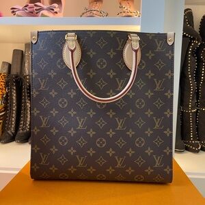 New Louis Vuitton Sac Plat PM Monogram Canvas Two-way Shoulder Handbag